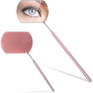 Sibba Square Lash Mirror Potable Eyelash Extensions Applicator Supplies 1 Piece Stainless Detachable False Eyelashes Mirror Multi-functional Mouth Examination Mirror Eye Make-up Tools (1 PC Rose Gold)