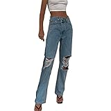 Pantalones vaqueros ajustados y rasgados para mujer, tejido suave y cómodo, muy elástico, ajuste perfecto, pantalones de mujer rasgados, pantalones de cintura alta, pantalones de mezclilla ajustados, vaqueros ajustados, vaqueros ajustados, vaqueros ajustados, vaqueros ajustados, vaqueros ajustados, pantalones vaqueros ajustados y estrechos, pantalones vaqueros rasgados con agujeros, pantalones vaqueros de mujer Minishorts desgarrados ene Hot Playa Pantalones Cortos Clubwear Cordones Vaqueros