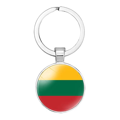 Porte-Clés Pendentif Drapeau De La Lituanie, Bijoux À La Mode, Breloque, Bijou De Temps, Cadeau Souvenir, Nouveauté Tendance, Drapeau De Pays, Porte-Clés Rond, Accessoires Pour Hommes Et Femmes,