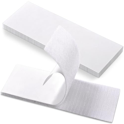 BRAVESHINE Klebepads ohne Nägel, extra stark, doppelseitig, strapazierfähig, Klettband, Nummernschild-Klebepads, Wandbefestigungsband, Befestigungsband für drinnen und draußen, 60 x 180 mm, Weiß