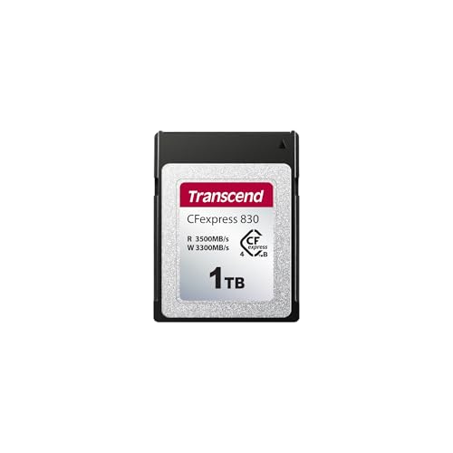 Image of Transcend CFexpress830 Memory Card 1TB, Up to 3500MB /s, 4K /8K Video Capture for Canon EOS /Nikon /Panasonic /FUJIFILM /Blackmagic Cinema,PCle Gen4x2 NVMe, CFexpress Type B, Filmmaker /Professional Creator