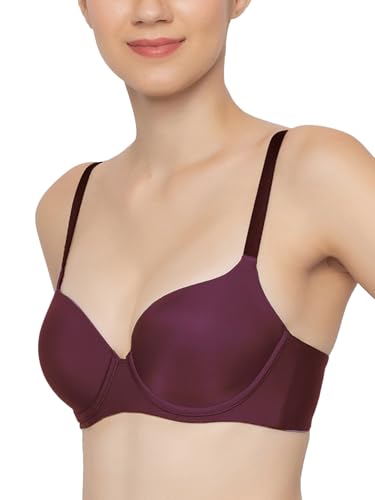 Image of Triumph T-Shirt Bra For Women Wired Padded Body Make-Up Series Seamless Everyday Lingerie Lycra Xtra Fine Breathable Fabric Second-Skin Smooth 3 /4 Cup Support Invisible Underwire Pack Of 1