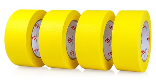 BOMEI PACK Yellow Painters Tape (4-Pack 2 inch)