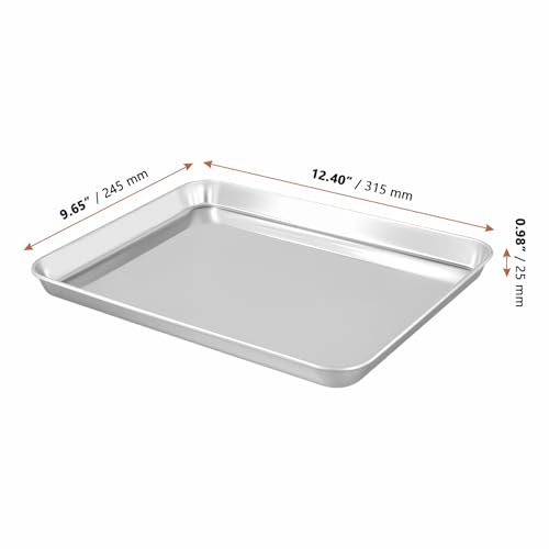 Plaque de cuisson inox 31,5x24,5x2,5 cm plateau de cuisson four pâtisserie - 3