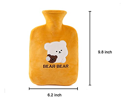 Hywecy Hot Water Bottle With Soft Cover-1 Liter- Cartoon Hot Water Bag For Neck,Cramps, Shoulders Pain Relief, Hot Cold Pack For Hot And Cold Therapy,Best Gift For Kids And Women #TOP1