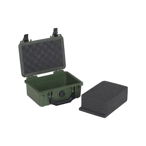 Image of MEIJIA IP67 waterproof hard compact case,Customizable Fit Foam,8.12 inchx6.56 inchx 3.56 inch,Fit Use of Drones, Cameras,Equipments,lens (Green)