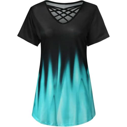 T-shirt pour femme avec col en V valorisant pour masquer les rondeurs des bras