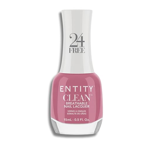 Entity Clean Cashmerely Pink Breathable Nail Lacquer, 0.5 oz, Vegan and Cruelty Free Nail Polish with Added Biotin, Halal Fingernail Polish, Pink Nail Polish