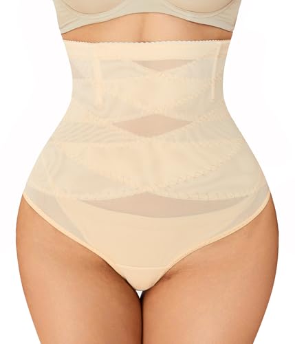 Hioffer Thong Shapewear Tummy Control High Waist Girdles for Women