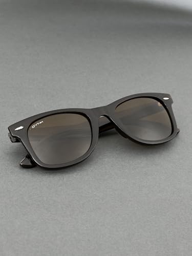 Image of GYNK Unisex Wayfarer Sunglasses UV400 Protection Anti Glare Toughened Glass Lens Classic Stylish Frame Lightweight Durable Eyewear for Driving Outdoor Fashion Use