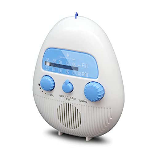 ZXNQ Douche Radio, Portable IPX4 Imperméable Mini FM/Am Radio, pour Salle de Bain, Plage, Piscine, Vélo, Extérieur Domestique