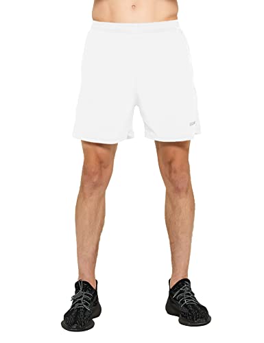 Image of DEMOZU Men's 5 Inch Running Tennis Shorts Quick Dry Athletic Workout Gym Exercise Sports Active Shorts with Pockets