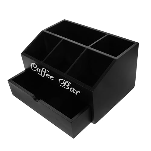 ARTSEWPLY 木製コーヒーステーションオーガナイザー カウンター用収納ボックス 調味料 コーヒーバッグ整理 多機能バーアクセサリー