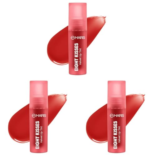 Image of MARS Love Track Velvet Lip Tint (2.8ml) (EIGHT KISSES) | Velvet Matte Finish | Non-Sticky & Lightweight | Highly Pigmented | Comfortable Wear (Pack of 3)