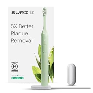 SURI 1.0 Sonic Electric Toothbrush | 1 Month+ Battery | Designed in California | Electric Toothbrush for Adults | Travel Toothbrushes | Tooth Brush | Green