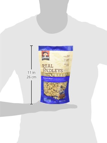 Quaker Real Medleys Super Grains Granola, Blueberry Pecan, 6 Count