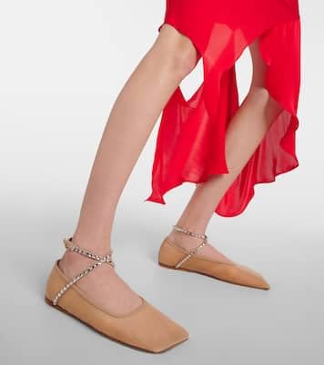 Women's Ballet Flats Ankle Strap Ballerina Flats Rhinestone Lace Up Square Toe Gliter Loafers Dressy Casual Flats for Wedding Party4