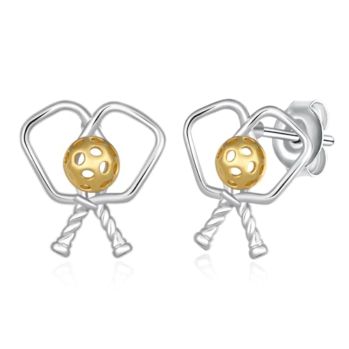 Baseball/Pcikleball/Basketball/Volleyball/Softball/Soccer/Bowling Earrings S925 Sterling Sliver Sport Earrings for Women Sport Jewelry Gifts for Women Sports Fans and Sports Players