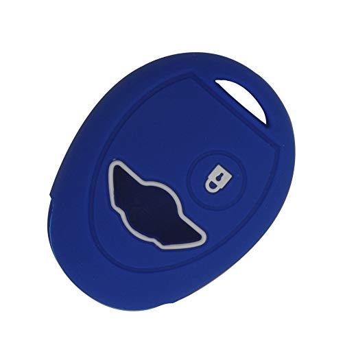 Happyit Silicone Car Key Case Cover Compatible with bmw Mini Cooper S R50 R53 1 Buttons (Blue) - Image 3