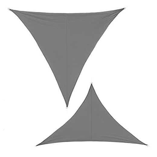 BB Sport Voile D‘ombrage Triangulaire 4m x 4m x 4m Granit 100% Polyester [PES] Taud Soleil Protection des Rayons UV 30+ Voile Solaire