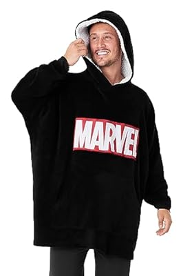 Marvel Sudadera Oversize Hombre Avengers Sudadera Oversize de Los Vengadores Batamanta Hombre  Negro 