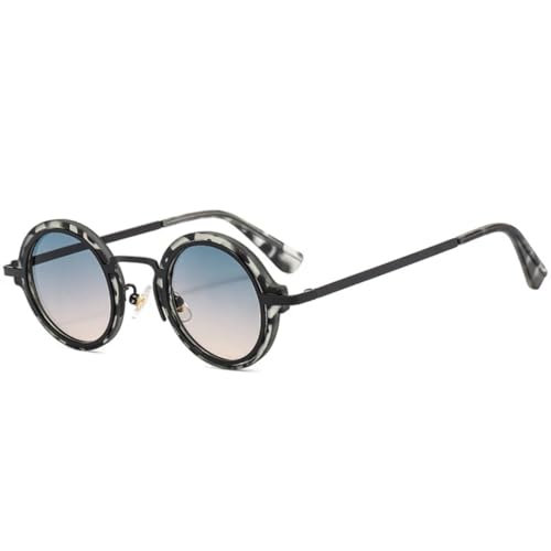 Lunettes de soleil rondes tendance punk rétro transparentes mixtes