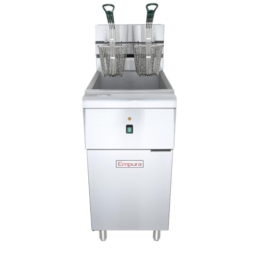 Miniatura 11 de Freidora comercial independiente de 16 pulgadas con (2) cestas extraíbles para restaurante, buffet, catering, capacidad de aceite de 40 libras, 15.7