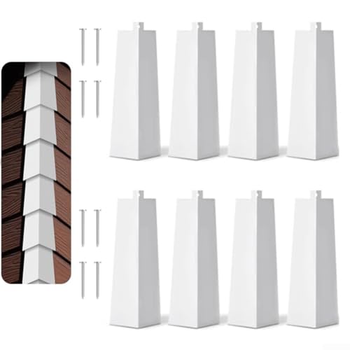 Cubiertas de esquina de aluminio de 8 pulgadas en blanco con clavos para jardín paquete de 8 7