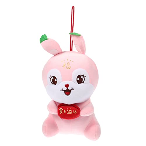 ERINGOGO Conejo De Peluche Mascota De Conejo De Peluche Juguete Decorativo Adorable Muñeco De Peluche Decoración De Año Nuevo Mascota De Conejo Muñeco De Peluche Rosa