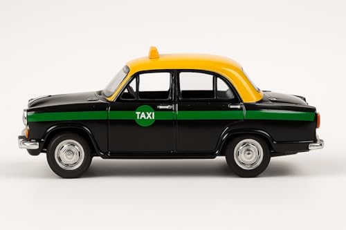 Image of Made of Non Toxic Plastic Toys Ambassador Car, Pack of 1, Pull Back Action Toys, with Soft Edges Around 15 CM in Length & 100 gram. Color Black. (Taxi)