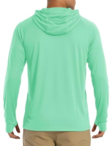 Image of MAGCOMSEN Men's Hooded UPF 50+ Sun Protection T Shirts Long Sleeve Athletic Fishing Shirts Rash Guards