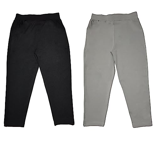 Image of STARLATH Unisex Kids Trackpants, 4 Way Lycra Stretchable Pants and Lowers for Boys and Girls Kids, Use Daily Routine, Multi Sports Activity Pant (Multicolors Pack of 2)