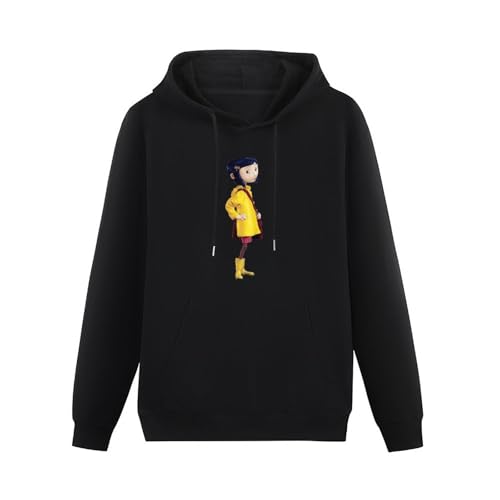 Doctor Li Coraline Hoody - Sudadera con capucha unisex de manga larga para hombre, con bolsillo, color negro, Negro, L