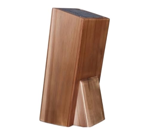 Générique Porte-Couteau Universel de Cuisine, Support en Bois d'acacia avec Poils for comptoir, Bloc Solide
