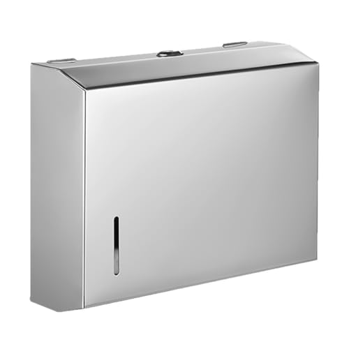 Durlo Distributore di asciugamani di carta commerciale da parete, porta fazzoletti in acciaio inox con serratura per asciugamani piegati a C e Z, per hotel, bagni, ristoranti, uffici