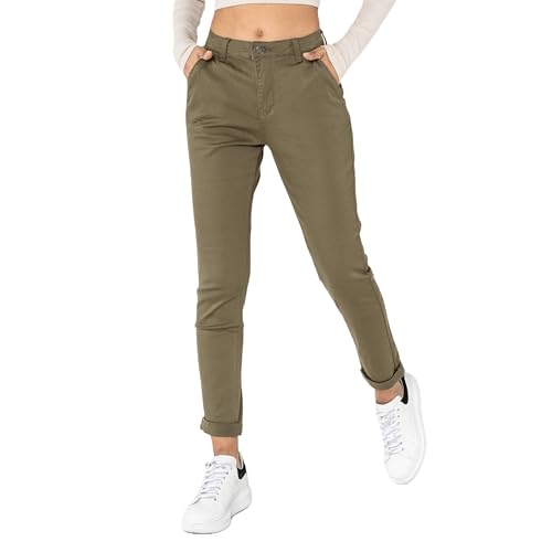 Nina Carter J250 damskie spodnie chino, wygodne, średnia talia, slim fit, elastyczne, bawełniane spodnie - stylowe, codziennie, rekreacyjne spodnie, M-Szczup?y
