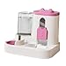 Gralara Automatic Pet Feeder and Waterer Dog Feeder 2 in 1 Anti Slip Large Capacity Feeding Station for Cats and Small Dogs Indoor, Pink