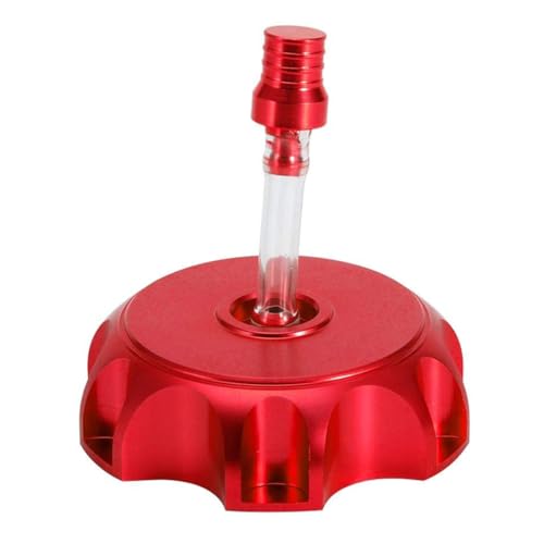 Laroal Bouchon de réservoir de carburant en aluminium CNC pour moto avec évent de reniflard Couvercle de réservoir de carburant rouge pour des performances...