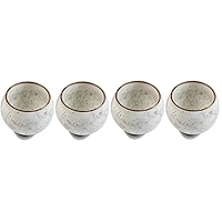 MQjzsh Handmade Chinese Japanese Tea Bowls, Tea Cup Set, 4