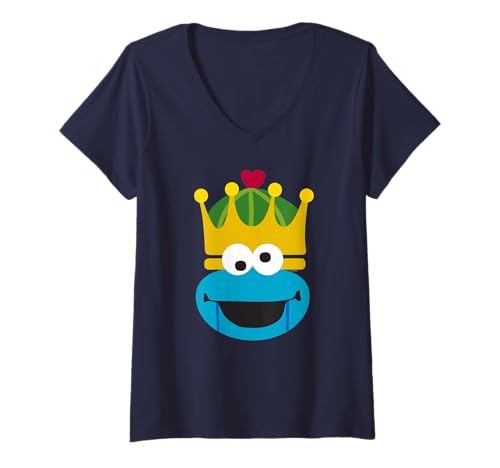 T-shirt col V Cookie Monster Sesame Street pour vos soirées pyjama et repas de Noël