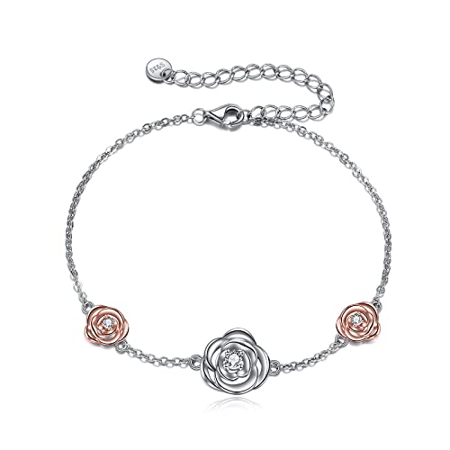 Image of CRMAD Moonstone Moon /star /daisy /turquoise /rose flower /cat /Hecate /airplane /pearl /Chakra /rose pearl /butterfly /wave /starfish Anklet for Women Sterling Silver Anklet Irish Jewelry