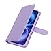 Zouzt Case for iPhone 16 6.1 Inch, 2 in 1 Detachable Wallet with Card Holder for MagSafe Magnetic Wireless Charging Premium PU Leather Flip Folio Kickstand Shockproof Cover Women, Purple