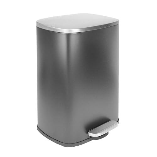 Image of Garbage Can 13 Gallon Tall Kitchen Soft Close Lid,Stainless Steel Trash Can 13 Gallon Step-on,50 Liter Trash Can Commercial, Trash Can Kitchen 13 Gallon Fingerprint-Resistant (Original, 50L)