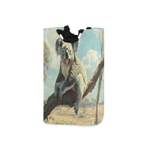 Jihqo Laundry Hamper Basket Wild Koala on The Branch Collapsible Nursery Storage Bin Waterproof Clothing Baskets for Home Bedroom Bathroom Washing Room
