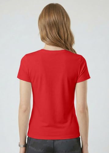 Image of INDISSH Yoga Tshirt for Women Cotton | Graphic Printed Yoga Round Neck Short Sleeves T-Shirt for Woman - WRN-YOGAB-PAR