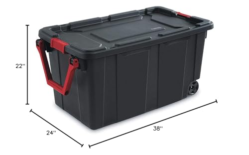 Image of Sterilite Tote IND Wheeled Black 40GA 14699002
