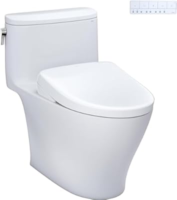 TOTO® WASHLET®+ Nexus® One-Piece Elongated 1.28 GPF Toilet with Auto Flush S7A Contemporary Bidet Seat, Cotton White - MW6424736CEFGA#01