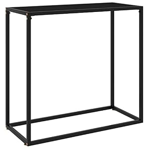 vidaXL コンソールテーブル ブラック 80x35x75cm 強化ガラス製