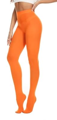 CozyWow Medias para mujer 80D, elásticas, opacas, cintura alta, más de 30 colores, naranja, XXL-3XL | Ya disponible en tu tienda friki favorita! En mundofriki.es!