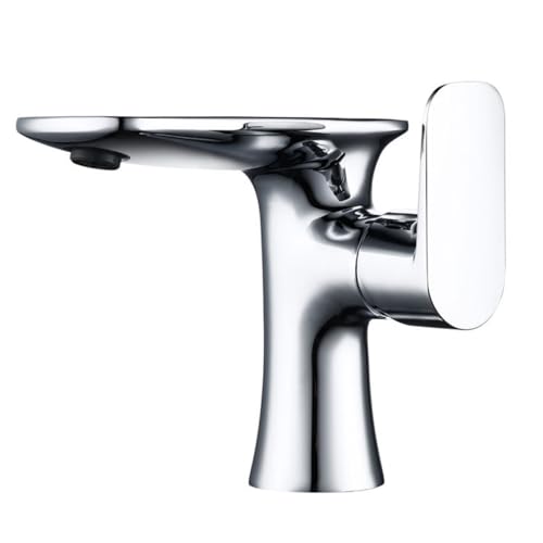 Robinet de lavabo tout en cuivre mitigeur de table eau chaude froide - 2